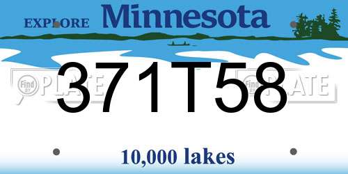 371T58 Minnesota License Plate