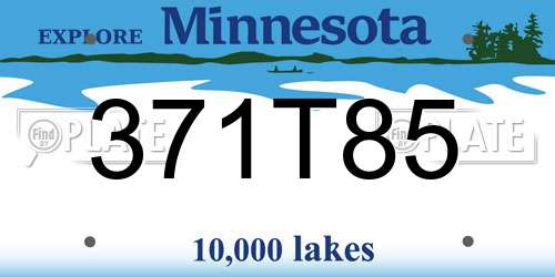 371T85 Minnesota License Plate