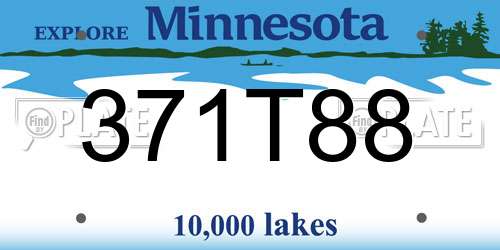 371T88 Minnesota License Plate