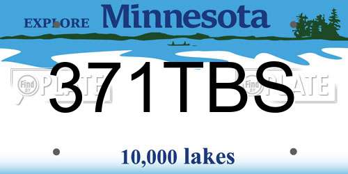 371TBS Minnesota License Plate