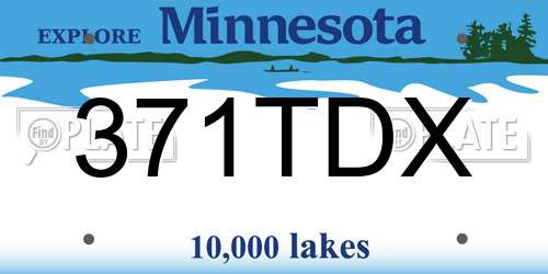 371TDX Minnesota License Plate