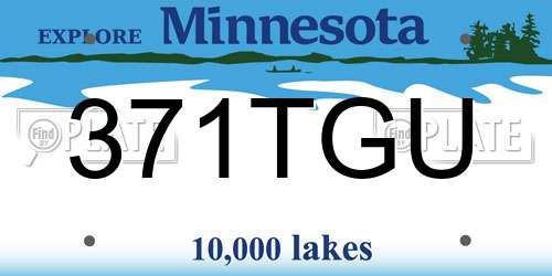 371TGU Minnesota License Plate