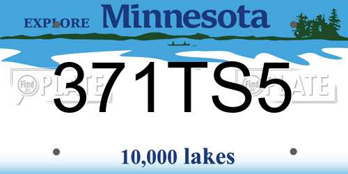 371TS5 Minnesota License Plate