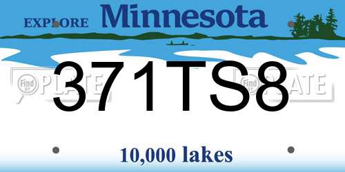 371TS8 Minnesota License Plate