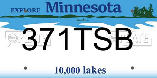 371TSB Minnesota License Plate