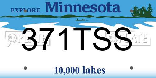 371TSS Minnesota License Plate