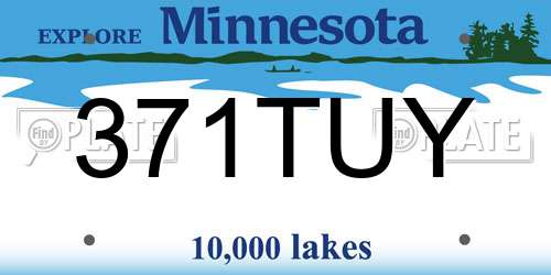 371TUY Minnesota License Plate