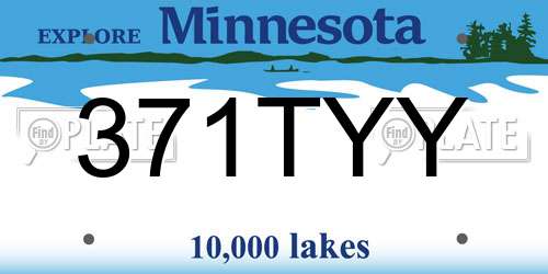 371TYY Minnesota License Plate