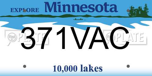 371VAC Minnesota License Plate