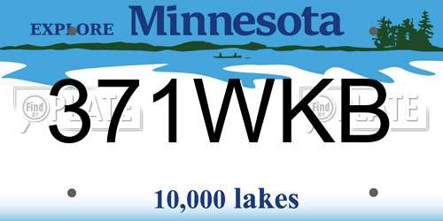 371WKB Minnesota License Plate