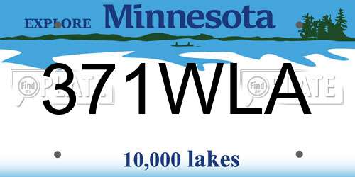 371WLA Minnesota License Plate