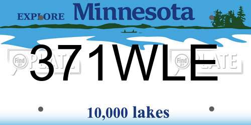 371WLE Minnesota License Plate
