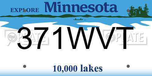 371WVT Minnesota License Plate