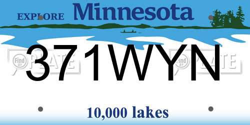 371WYN Minnesota License Plate