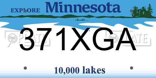 371XGA Minnesota License Plate