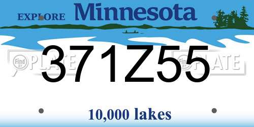 371Z55 Minnesota License Plate
