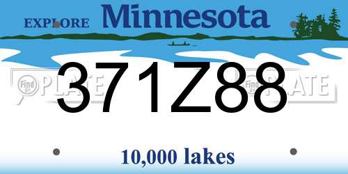 371Z88 Minnesota License Plate