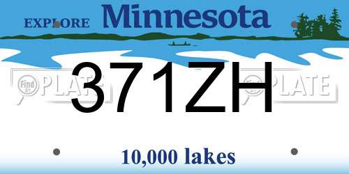371ZH Minnesota License Plate