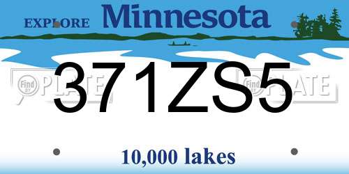 371ZS5 Minnesota License Plate