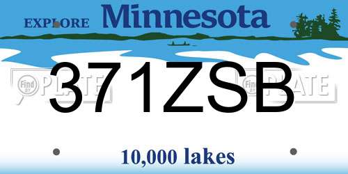 371ZSB Minnesota License Plate