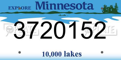 3720152 Minnesota License Plate
