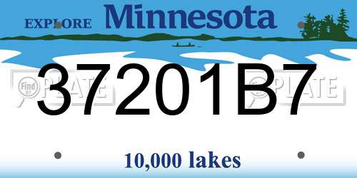 37201B7 Minnesota License Plate