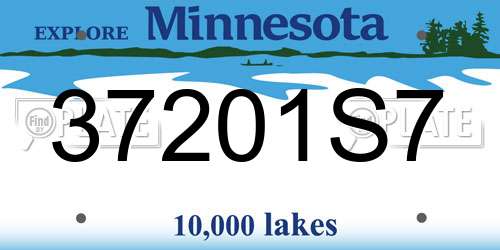 37201S7 Minnesota License Plate