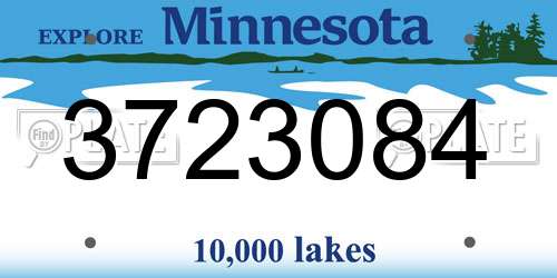 3723084 Minnesota License Plate