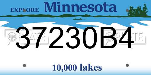 37230B4 Minnesota License Plate