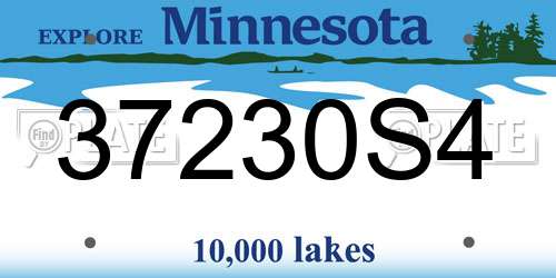 37230S4 Minnesota License Plate