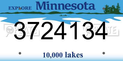 3724134 Minnesota License Plate