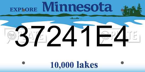 37241E4 Minnesota License Plate