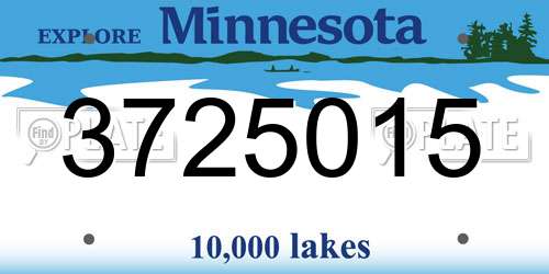 3725015 Minnesota License Plate