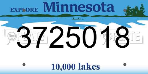 3725018 Minnesota License Plate