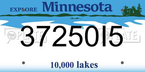 37250I5 Minnesota License Plate