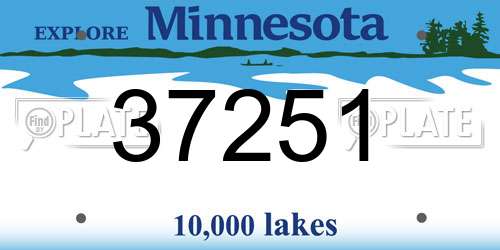 37251 Minnesota License Plate