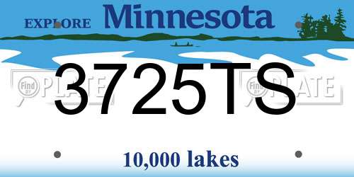 3725TS Minnesota License Plate