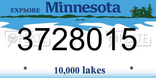 3728015 Minnesota License Plate