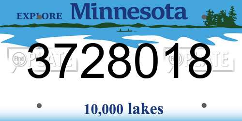 3728018 Minnesota License Plate