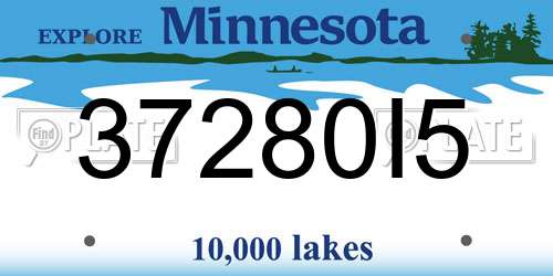 37280I5 Minnesota License Plate