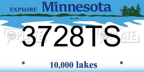 3728TS Minnesota License Plate