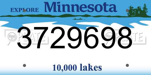 3729698 Minnesota License Plate