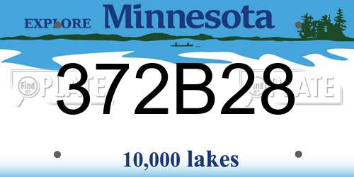 372B28 Minnesota License Plate