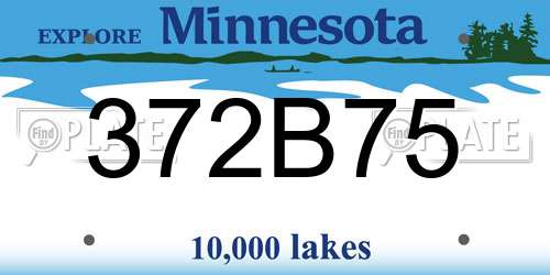 372B75 Minnesota License Plate
