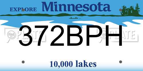 372BPH Minnesota License Plate