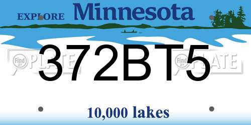 372BT5 Minnesota License Plate
