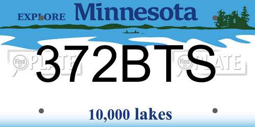 372BTS Minnesota License Plate