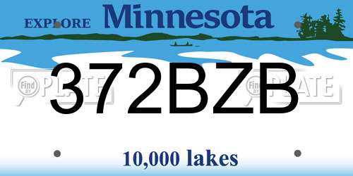 372BZB Minnesota License Plate