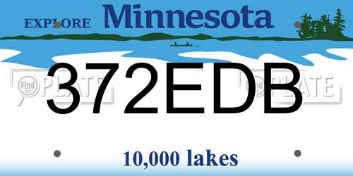 372EDB Minnesota License Plate