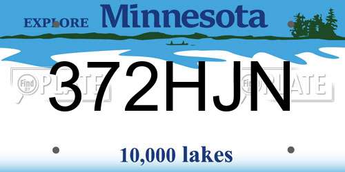 372HJN Minnesota License Plate